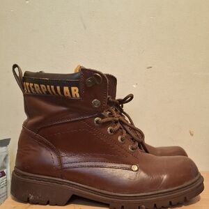 Caterpillar Brown Leather Work Boots with Steel Toe